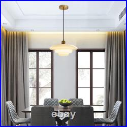 Vintage 12.6 White Glass Pendant Light with Gold Socket for Any Room