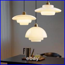 Vintage 12.6 White Glass Pendant Light with Gold Socket for Any Room Vintage 12.6 White Glass Pendant Light with Gold Socket for Any Room