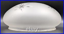 Vintage 12 dia. Mushroom-Shaped Frosted Wheel Cut Glass Shade, 10 Fitter