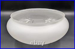 Vintage 12 dia. Mushroom-Shaped Frosted Wheel Cut Glass Shade, 10 Fitter