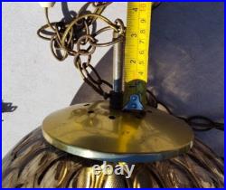 Vintage 12 in Glass Swag Lamp Hanging Light