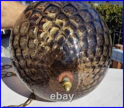 Vintage 12 in Glass Swag Lamp Hanging Light