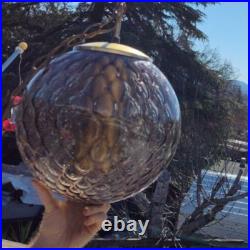 Vintage 12 in Glass Swag Lamp Hanging Light