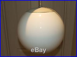 Vintage 1950's Mid Century Modern Orb Pendant Globe Full Moon Hanging Lamp Light