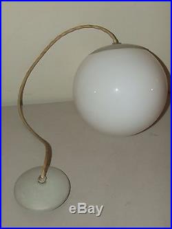 Vintage 1950's Mid Century Modern Orb Pendant Globe Full Moon Hanging Lamp Light