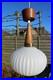 Vintage 1950 teak opaline MAssive lighting company pendant lamp chandelier