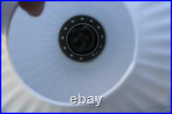 Vintage 1950 teak opaline MAssive lighting company pendant lamp chandelier