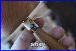 Vintage 1950 teak opaline MAssive lighting company pendant lamp chandelier