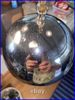 Vintage 1950s 60s Mid Century Modern Chrome 3 Tier Atomic Orb Swag Light Lamp