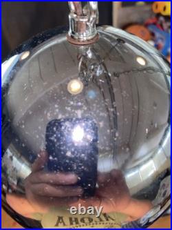 Vintage 1950s 60s Mid Century Modern Chrome 3 Tier Atomic Orb Swag Light Lamp