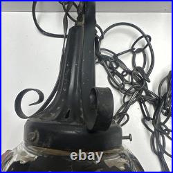 Vintage 1960-70s Acorn/Honeycomb Hanging Swag Lamp. Approx 18X7. READ