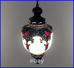 Vintage 1960's-1970's Retro Mcm Turkish Mosaic Glass Hanging Swag Light/Lamp Vintage 1960's-1970's Retro Mcm Turkish Mosaic Glass Hanging Swag Light/Lamp