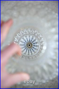 Vintage 1960's MCM Hollywood Regency Pineapple Glass Hanging Swag Lamp Light