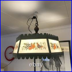 Vintage 1960's Sears 6 Panel Hanging Light Fixture. Merry Mushroom Style. Works