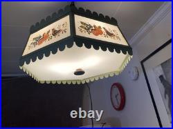 Vintage 1960's Sears 6 Panel Hanging Light Fixture. Merry Mushroom Style. Works