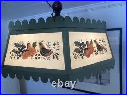 Vintage 1960's Sears 6 Panel Hanging Light Fixture. Merry Mushroom Style. Works