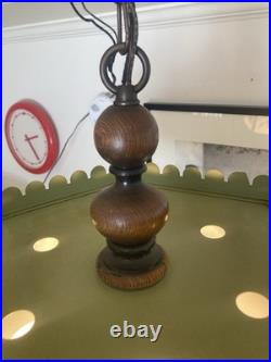 Vintage 1960's Sears 6 Panel Hanging Light Fixture. Merry Mushroom Style. Works