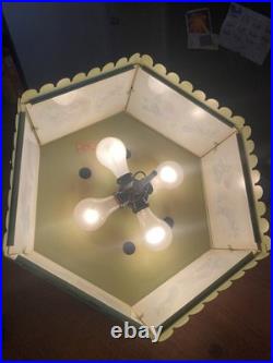 Vintage 1960's Sears 6 Panel Hanging Light Fixture. Merry Mushroom Style. Works