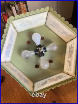 Vintage 1960's Sears 6 Panel Hanging Light Fixture. Merry Mushroom Style. Works