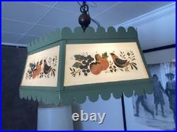 Vintage 1960's Sears 6 Panel Hanging Light Fixture. Merry Mushroom Style. Works