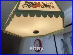 Vintage 1960's Sears 6 Panel Hanging Light Fixture. Merry Mushroom Style. Works