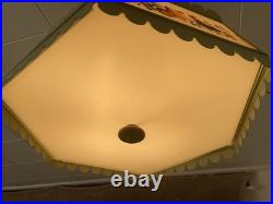 Vintage 1960's Sears 6 Panel Hanging Light Fixture. Merry Mushroom Style. Works