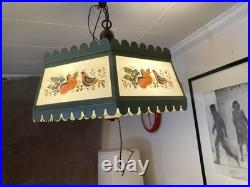 Vintage 1960's Sears 6 Panel Hanging Light Fixture. Merry Mushroom Style. Works