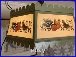 Vintage 1960's Sears 6 Panel Hanging Light Fixture. Merry Mushroom Style. Works