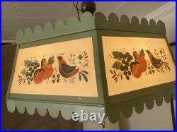 Vintage 1960's Sears 6 Panel Hanging Light Fixture. Merry Mushroom Style. Works