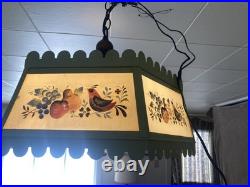 Vintage 1960's Sears 6 Panel Hanging Light Fixture. Merry Mushroom Style. Works