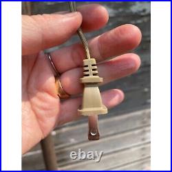 Vintage 1960s Globe Swag Lamp Red Flash Painted Grape Motifs Working