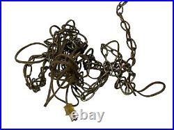 Vintage 1960s Nylon Filament String Art Swag Lamp Mid Century Modern Chandelier