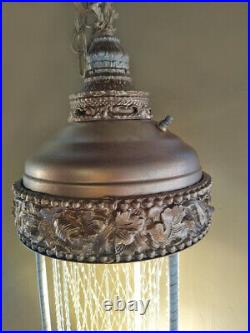 Vintage 1970 Hanging mineral Oil Rain Lamp Completely Cleaned Inside