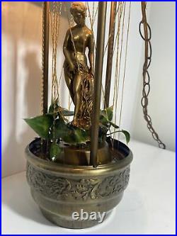 Vintage 1970 Hanging mineral Oil Rain Lamp Nude Lady Greek Goddess RARE