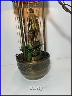 Vintage 1970 Hanging mineral Oil Rain Lamp Nude Lady Greek Goddess RARE