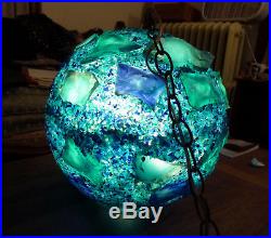 Vintage 1970's Disco Globe Hanging Light Rare Plastic Retro Cool Funky Lamp