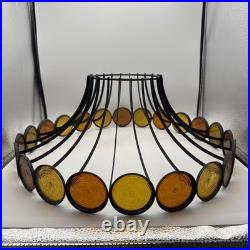 Vintage 1970's Lightcraft MCM Umbrella Cage Pendant Light Fixture