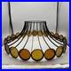 Vintage 1970's Lightcraft MCM Umbrella Cage Pendant Light Fixture