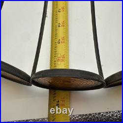 Vintage 1970's Lightcraft MCM Umbrella Cage Pendant Light Fixture
