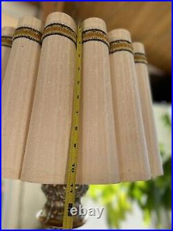Vintage? 1970's Mid Century Swag Lamp? Scalloped Shade Pull Chain Excellent