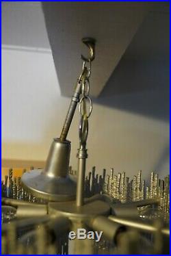 Vintage 1970's Original Mid Century Modern Brutilist Chandelier Hanging Lamp