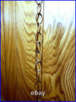 Vintage 1970's Retro Hobnail Hurricane Hanging Swag Lamp Clear Glass 16