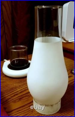 Vintage 1970's Retro Hobnail Hurricane Hanging Swag Lamp Clear Glass 16