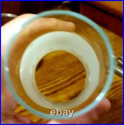 Vintage 1970's Retro Hobnail Hurricane Hanging Swag Lamp Clear Glass 16