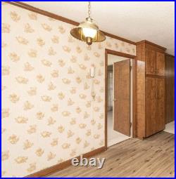 Vintage 1970s Brass Pendant Light with Milk Glass Shade Colonial Style