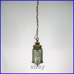 Vintage 1970s Bubble Glass Hanging Pendant Light Lamp Fixture Hollywood Regency