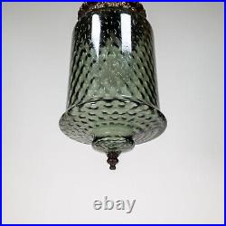 Vintage 1970s Bubble Glass Hanging Pendant Light Lamp Fixture Hollywood Regency