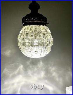 Vintage 1970s Double Globe Swag Lamp Light Fixture Mid-Century Lighting Chunk Vintage 1970s Double Globe Swag Lamp Light Fixture Mid-Century Lighting Chunk