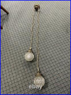Vintage 1970s Double Globe Swag Lamp Light Fixture Mid-Century Lighting Chunk Vintage 1970s Double Globe Swag Lamp Light Fixture Mid-Century Lighting Chunk