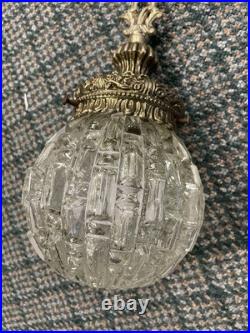 Vintage 1970s Double Globe Swag Lamp Light Fixture Mid-Century Lighting Chunk